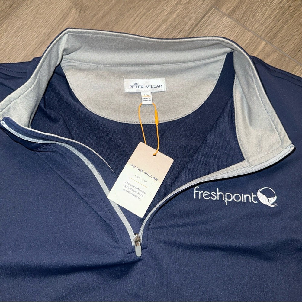 NWT Peter Millar Vest Mens XL Blue Crown Sport Performance Quarter Zip Pullover